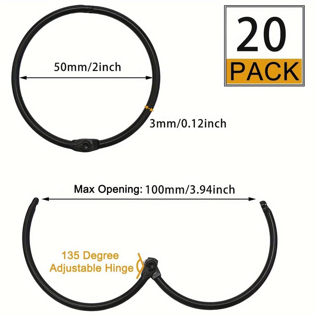 20 Stück Duschvorhang Rostfreie Metallhaken mit Glatten Runden Duschringen