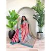 Pure Tissue Silk Saree with Zari Weaving and Meena Work with Running Blouse and Elegant Jaal On the Body.