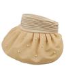 Foldable Japanese Organza Bright Beaded Eaves Empty Top Shell Hat Women's Summer Travel Visor Headband Sun Hat