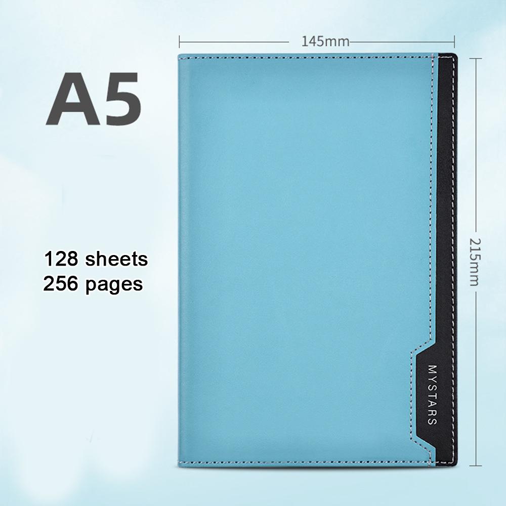 (Bezpłatne grawerowanie logo) Prosty notatnik studencki A5, protokoły spotkań biznesowych, notatnik skórzany, pamiętnik, 128 arkuszy, 256 stron