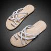New beach versatile thick bottom casual fashion high sense woven flat bottom flip-flops summer slippers men