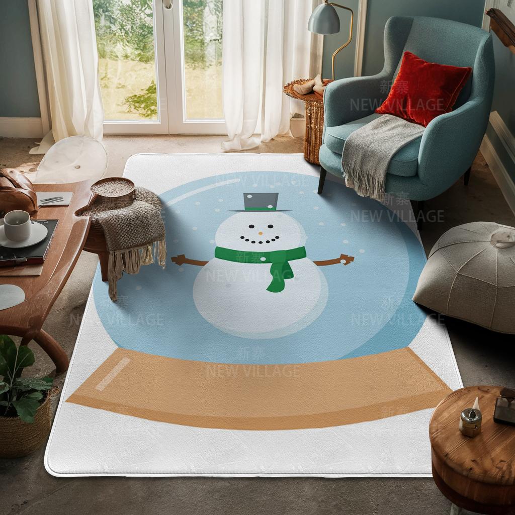 House Entrance Carpet Home Door Mat Living Room Bath Foot Bathroom Non-slip Water Absorption Rugs Bath Merry Christmas Winter