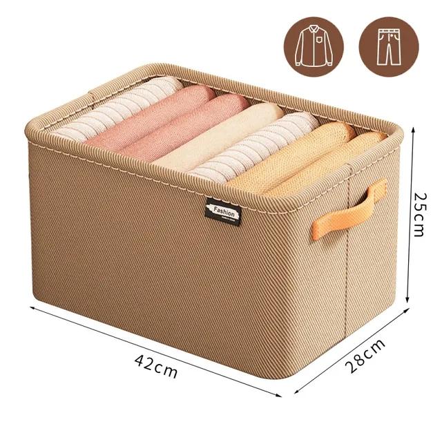 Household Clothing Pants Storage Box Foldable Large Capacity T-Shirt Sweater Storage Wardrobe Drawer Clothing Storage Box