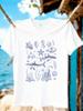 Jydx1118sea Fish Printing Plus Size Unisexs Round Neck Tshirt Summer Casual Street Fashion Unisexs Joker Short Sleeve Tshirt