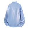 Men's Plus Size Loose Fit Striped Patchwork Asymmetric Casual Shirt for Spring and Fall