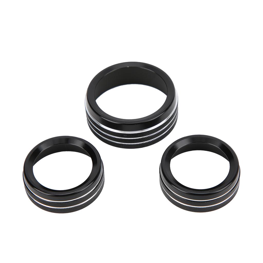 A C Audio Switch Knob Trims Rings Black Replacement for Dodge Charger Challenger 2015 2019