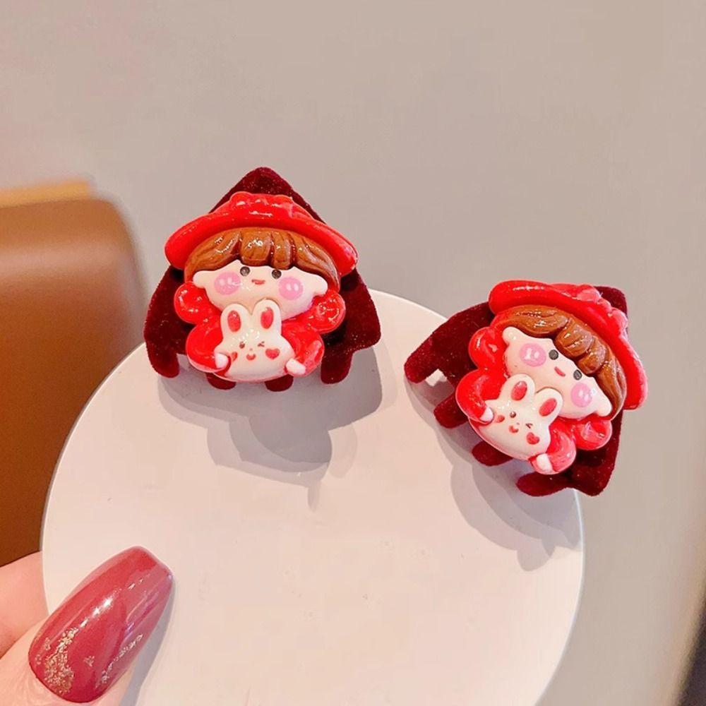 New Year Cat Ear Hair Claw Chinese Style Plush Hair Clip Personalized Children's Hair Clip Girls