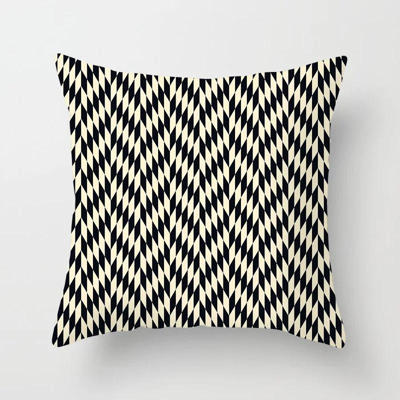 Office Living Room Home Pillowcase Car Ornaments Geometric Black and White Pattern Pillowcase