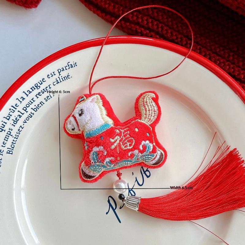 

Cartoon Pony Tassel Plush Pendant Keychain Kawaii Year Of The Horse Ornament Backpack Decoration Accessories New Year Gifts A1
