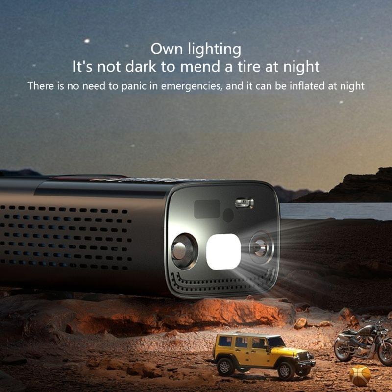 Car Jump Starters Air Compressor Wireless Tire Inflator Pump Digital Tire Inflator Automotive Starting Device with Light