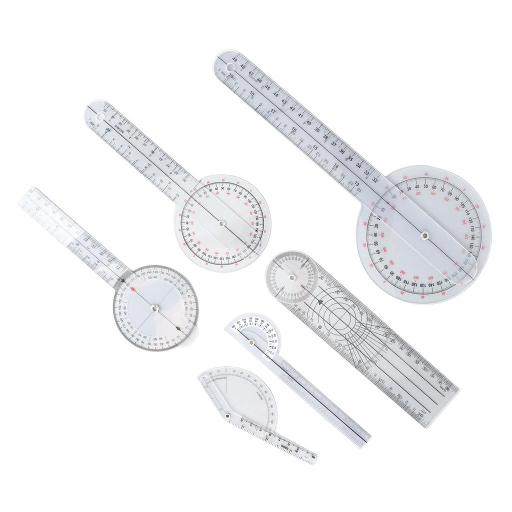 6-teiliges medizinisches Goniometer-Set, 6, 8 und 10 Zoll, multifunktionales Gelenk-Goniometer-Set für Physiotherapeuten