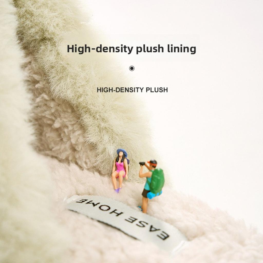 Cotton Slippers for Women, Indoor Anti Slip Couple Plush Slippers, Men's Winter Slippers