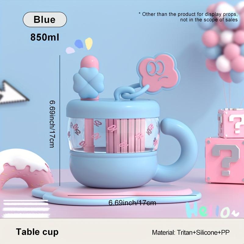 Cute Tritan Straw Cup with Whimsical Floral Design,Large Capacity, Slip-Resistant, Reusable Summer Drinkware for Office or Home, Hand Wash Only