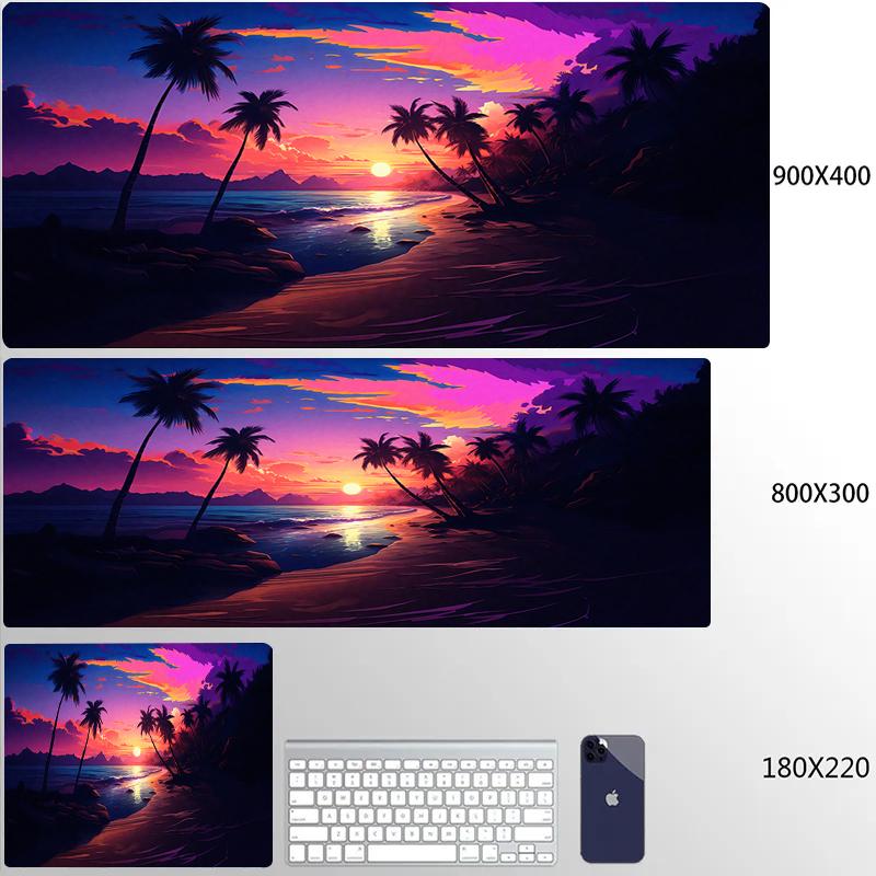 Pink Purple Clouds Aurora Beautiful Scenery Mouse Pad Computer Mat Deskpad Laptop Keyboard Mat Office Large Landscape Mousepad