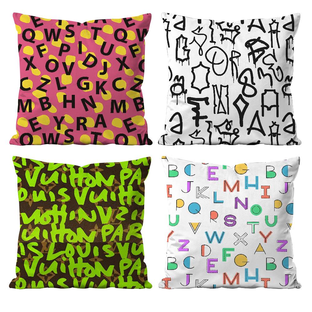 S-Simple E-English Letters Pillow Case Null