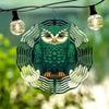 2D White Lotus Owl Wind Spinner Kinetic Metal Garden Decor Outdoor Home Dancing Wind Chime Unique Gift Idea