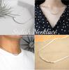 Genuine 925 Sterling Silver Curved Bar Motif Charm Necklace Pendant for Men and Women. Simple, Thin, Small Chain Set with Pouch. Comes with a