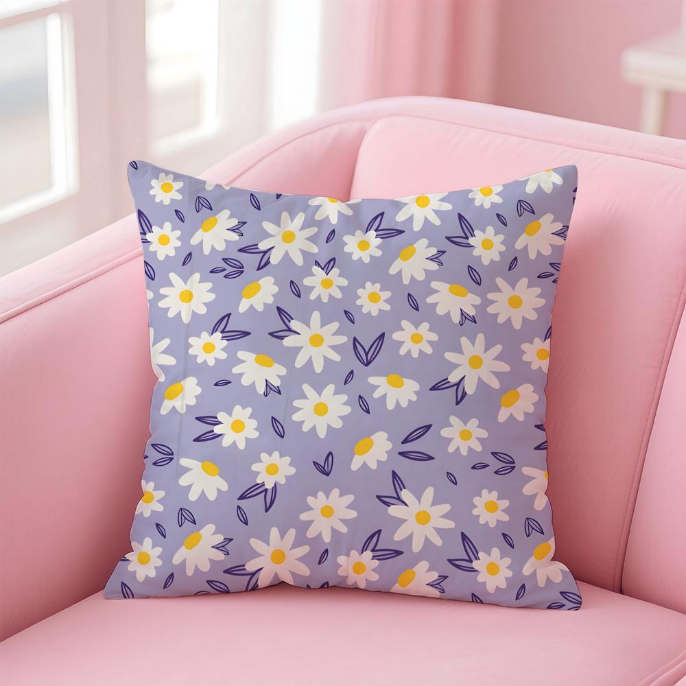 Full Print Floral Print Pattern Cushion Cover Pillow Case Soft Skin Friendly Fabric  Concealed Zipper