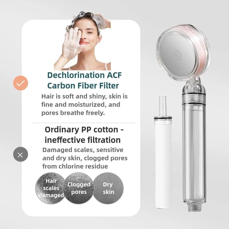 Filter Shower Head Pressure Purification Water Saving Handheld Bathroom Shower Nozzle Bath Showerhead Filtered Water