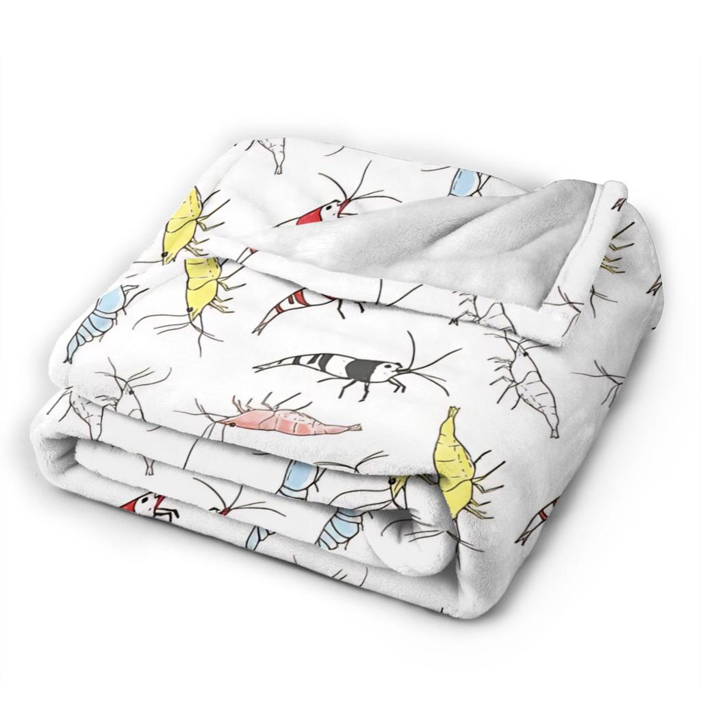 Fancy Ornamental Aquarium Shrimp Partten Blanket Flannel Awesome Warm Throw Blankets for Bedspread All Season,
