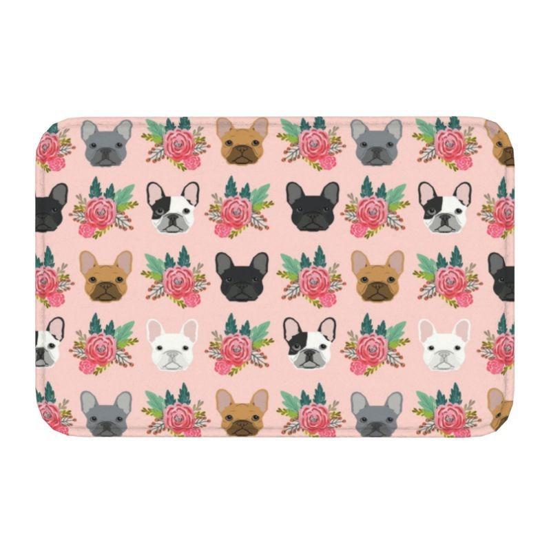 Colorful Puppy Flower Carpet for Living Room Bedroom and Home Decoration - Cartoon Dog Print Pattern Anti Slip Carpet