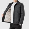Men's Plaid Down Jacket, Winter 2025: Trendy Lapel Collar Warm Outerwear