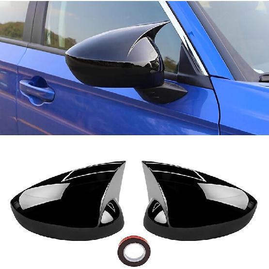 Moonlinks Compatible With 2016- Honda Civic Side Mirror Cover Replacement,Glossy Black LH & RH Side Door Rearview Mirror Cap Trim For 10Th Gen