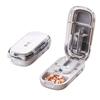 Verstellbarer Viertel-PillenSchneider mit Aufbewahrungsbox Tragbar Präziser Staubdichter Medikamenten-Tabletten-Teiler Medizin-Pillen-Teiler Organizer