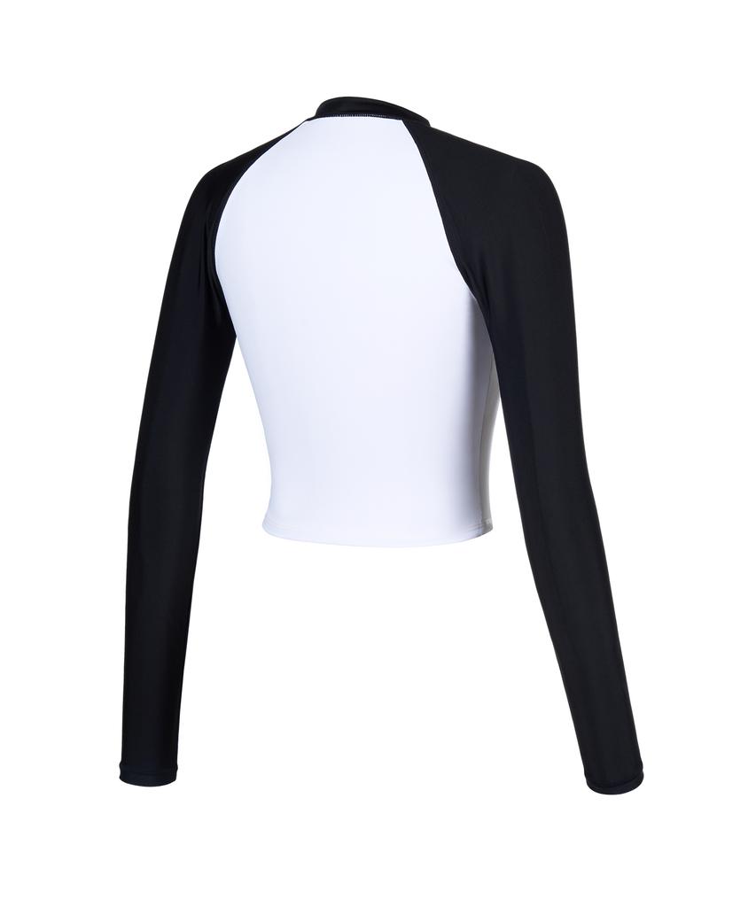 Lenomasuyeongbog Women'S Dessert Crop Zip-Up Rash Guard White Rn-Cs2F553-Wh