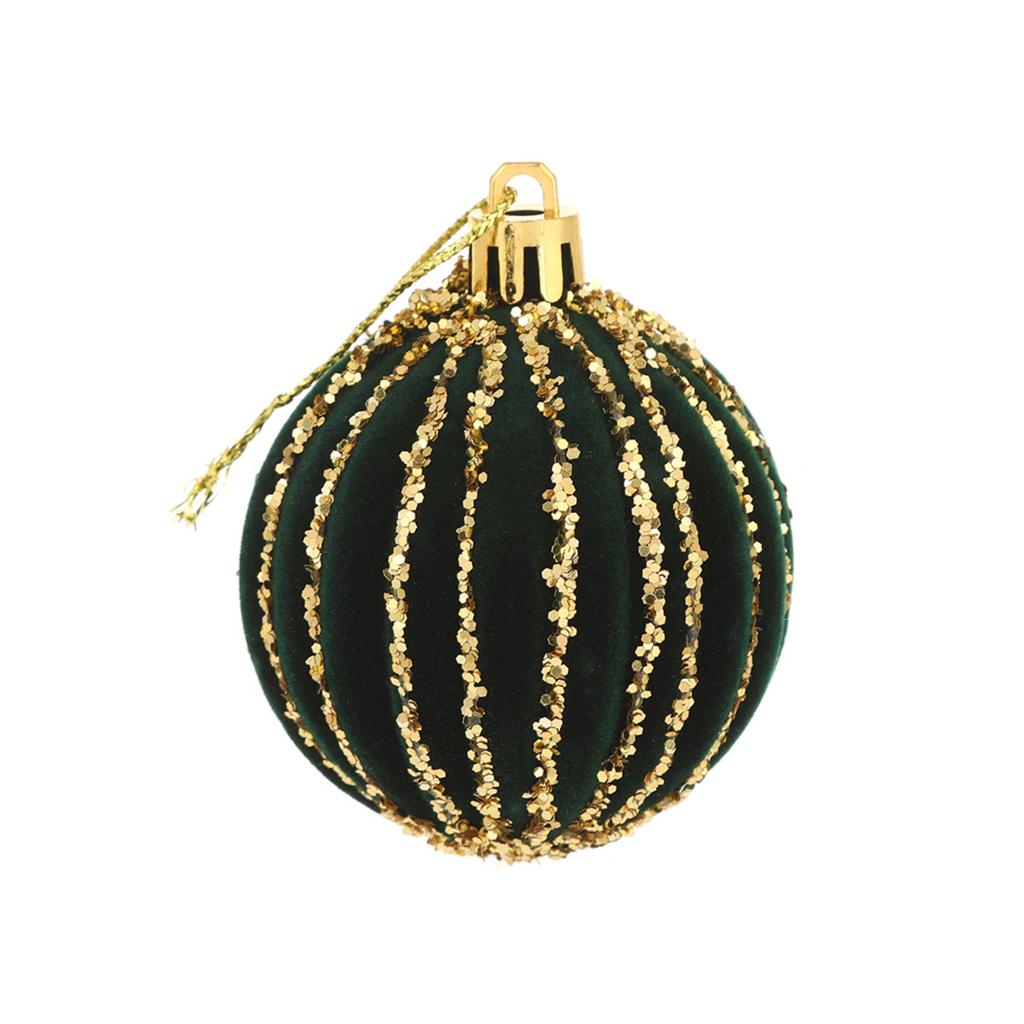 Christmas Party Decorations Flocking Hanging Balls Holiday Shopping Mall Window Christmas Tree Decoration Painted Ball Pendants