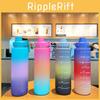 Colorful Gradient Matte Plastic Water Bottle With Handle 1000ml For Sports