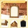 1PC Vintage Ring Holder Arched Gold Ring Wedding Display Suede Jewelry Box Holder Photo Frame Earrings Tray Anniversary Engagement Baroque Storage