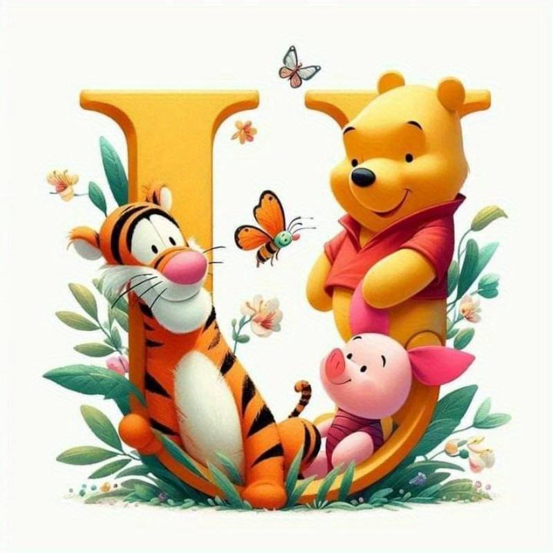 Full Drill Diamond Mosaic Winnie Pooh DIY Cartoon Painting Piglet Cross Stitch Tigger 26 Letters Embroidery Home Decor