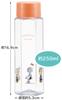 Skater Easy-to-Grip Hexagonal Plastic Water Bottle, 250ml, Blow-Drop Design, for Adults and Kids, Direct Drinking, Transparent, Snoopy Design,