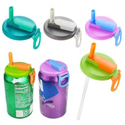 1/2/4Pcs Soda Can Lids Silicone Straws Covers BPA-Free Reusable Tight Seal Lid for Standard Beverage Cans Beer Juice Seltzer
