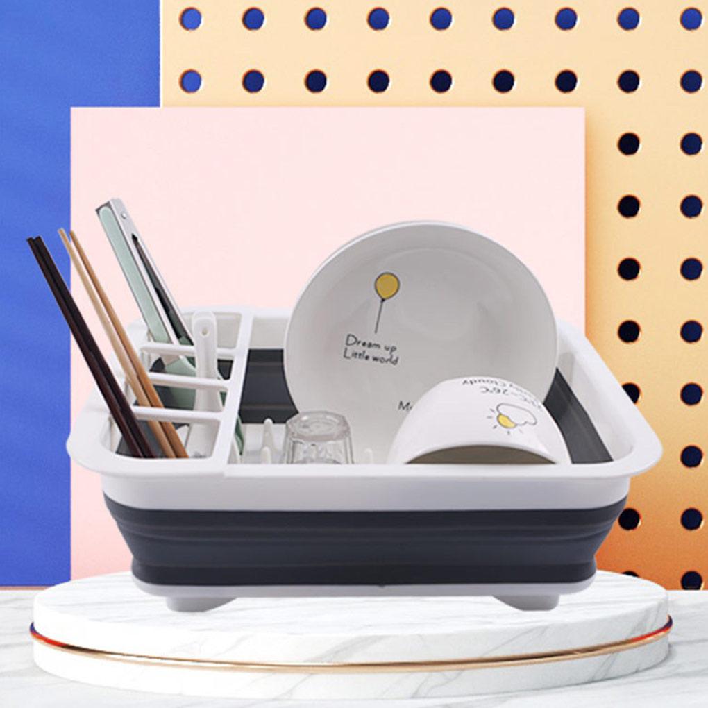 Dish Drain Basket Rack Vegetable Dishes Draining Washing Drainer Organizer Baskets Holder Multifuntion Home KitchenTool