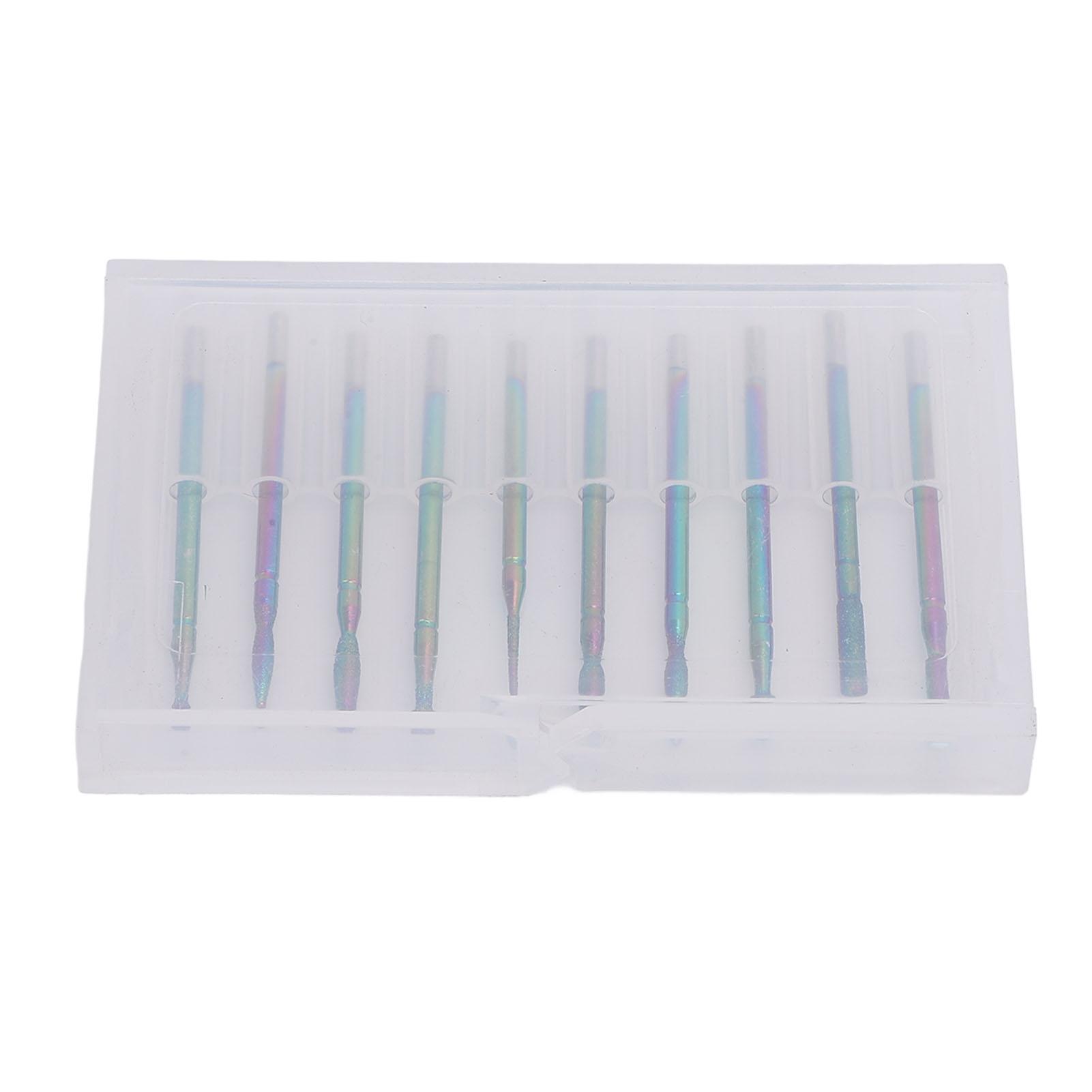 

10pcs Nail Drill Bits Nail Grinding Head Professional Nail File Bits for Electric Grinding Machines