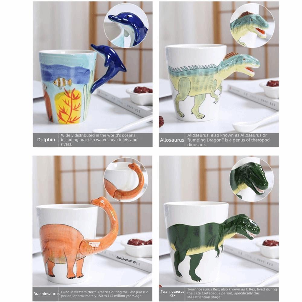 400ML Capacity 3D Animal Coffee Mug Heat Resistant Comfortable Grip Hand Painted Animals Mug 3D Animal Shape Handle Anti-scald
