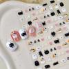Adorable Cat-Themed Nail Art Stickers: Black, White & Pink Hearts, Paws, Ears - Thin & Durable