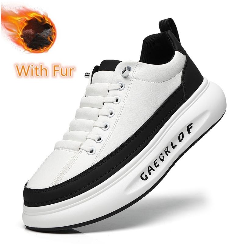 Fashion New Lace-Up Men's Shoes Men Leather Fashion Outdoor Shoes Thick Bottom Men Casual Shoes Luxury Brand Mens Comfortable Sneakers