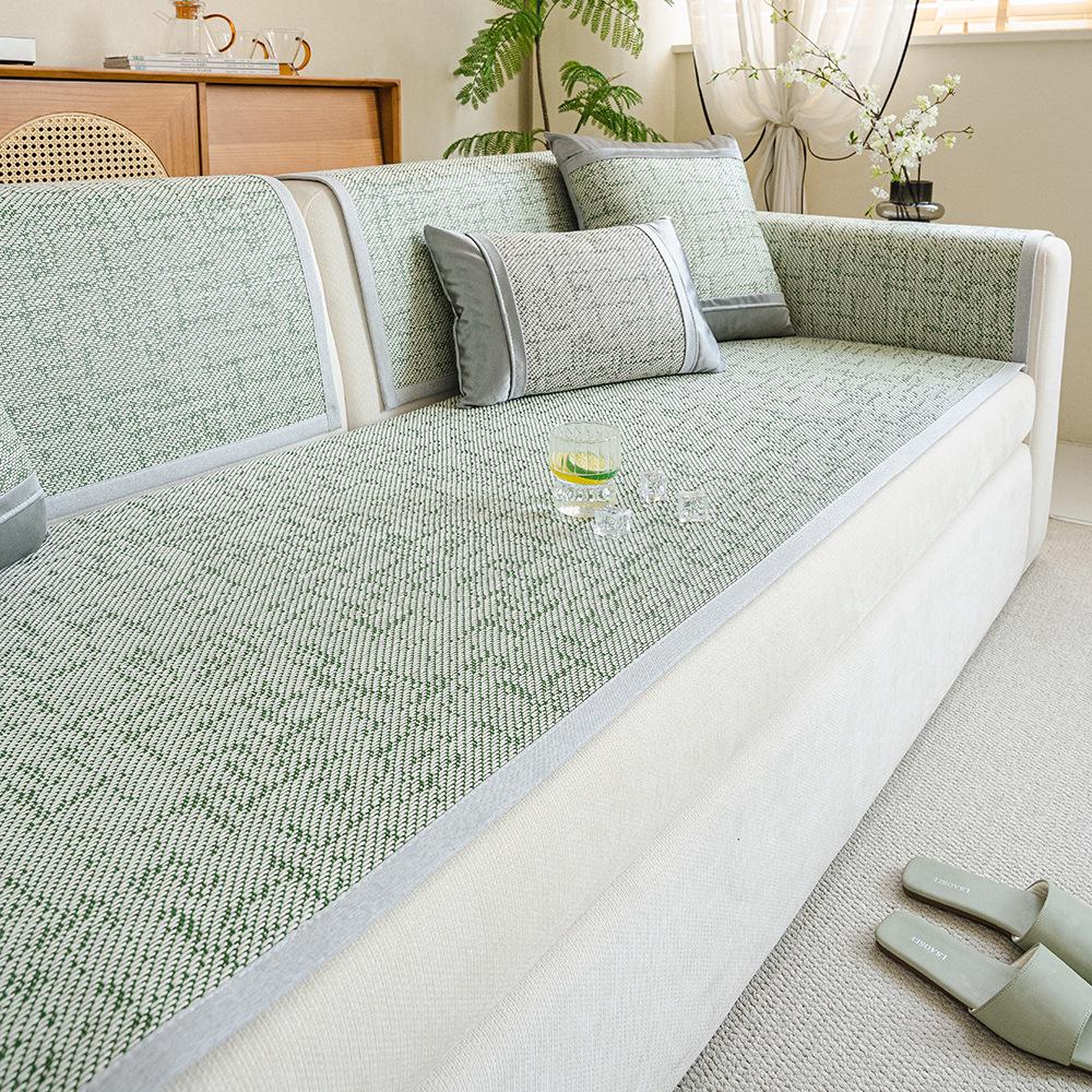 

Ротанговый коврик Летний прохладный коврик для дивана Новый коврик для дивана с прямым рядом Летняя нескользящая накладка на сиденье Чехол Ткань 70*70cm зелёный