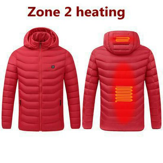 USB-Rechargeable Heated Winter Jacket - Men's 2/4/9-Piece Smart Heating Cotton Coat