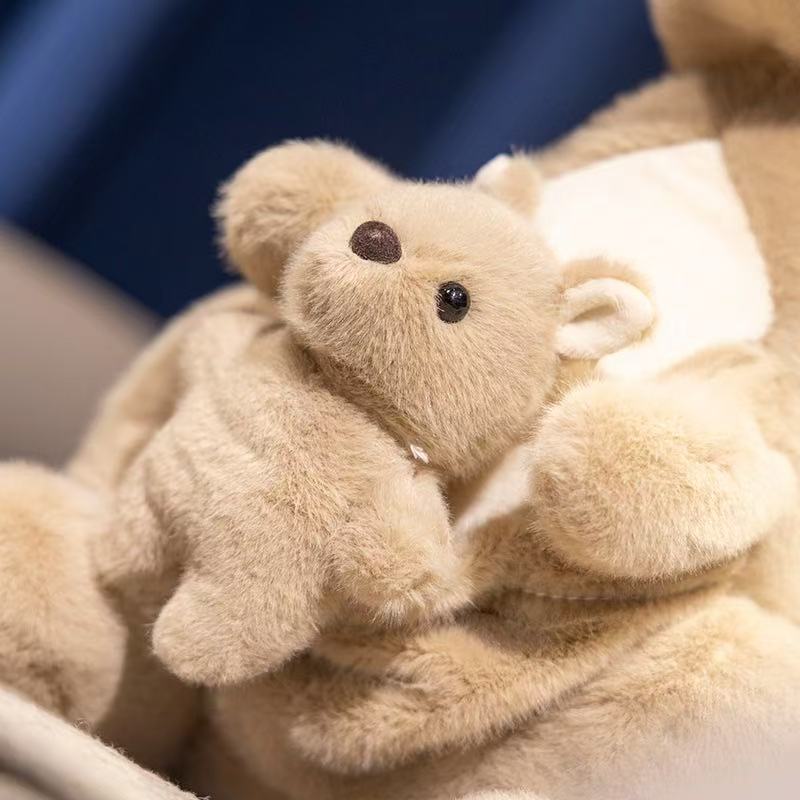 22/35cm Mother and Child Kangaroo Doll Simulation Doll Plush Toy Handmade Doll Cartoon Anime Cute Pillow Cushion Home Decoration