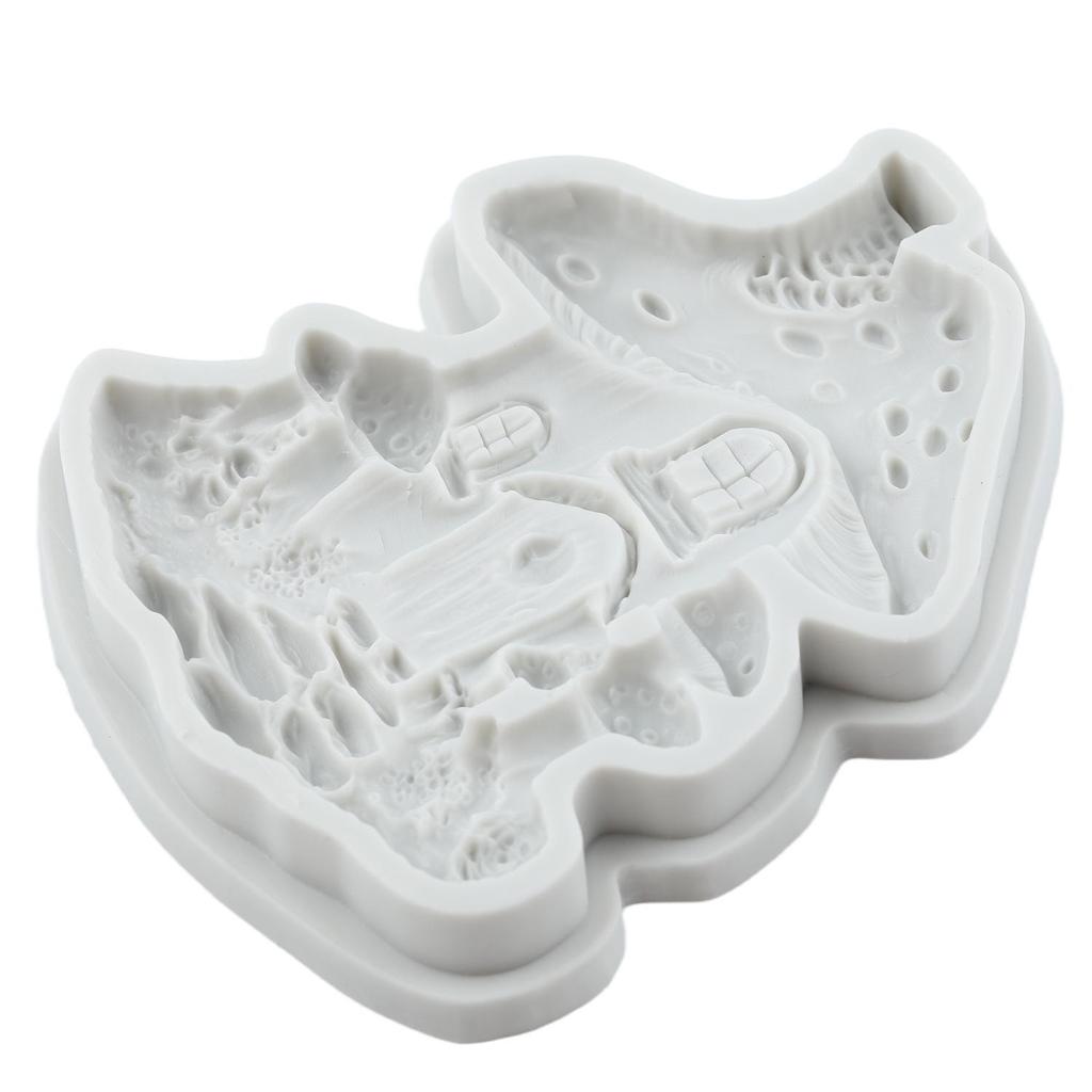 Mushroom House Silicone Molds Fairy Mushroom House Fondant Mold Cake Decorating Tools Cupcake Topper Chocolate Candy Craft Gum Paste Polymer Clay