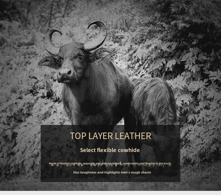 King Paul Men's High-End Genuine Leather Belt - Luxury Fashion Accessory for Young Men