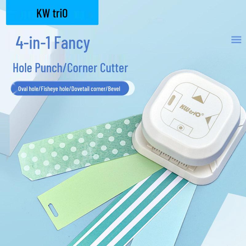 Multifunctional 4-in-1 Corner Punch & Embosser: Round, Punch, and Cut for Scrapbooking
