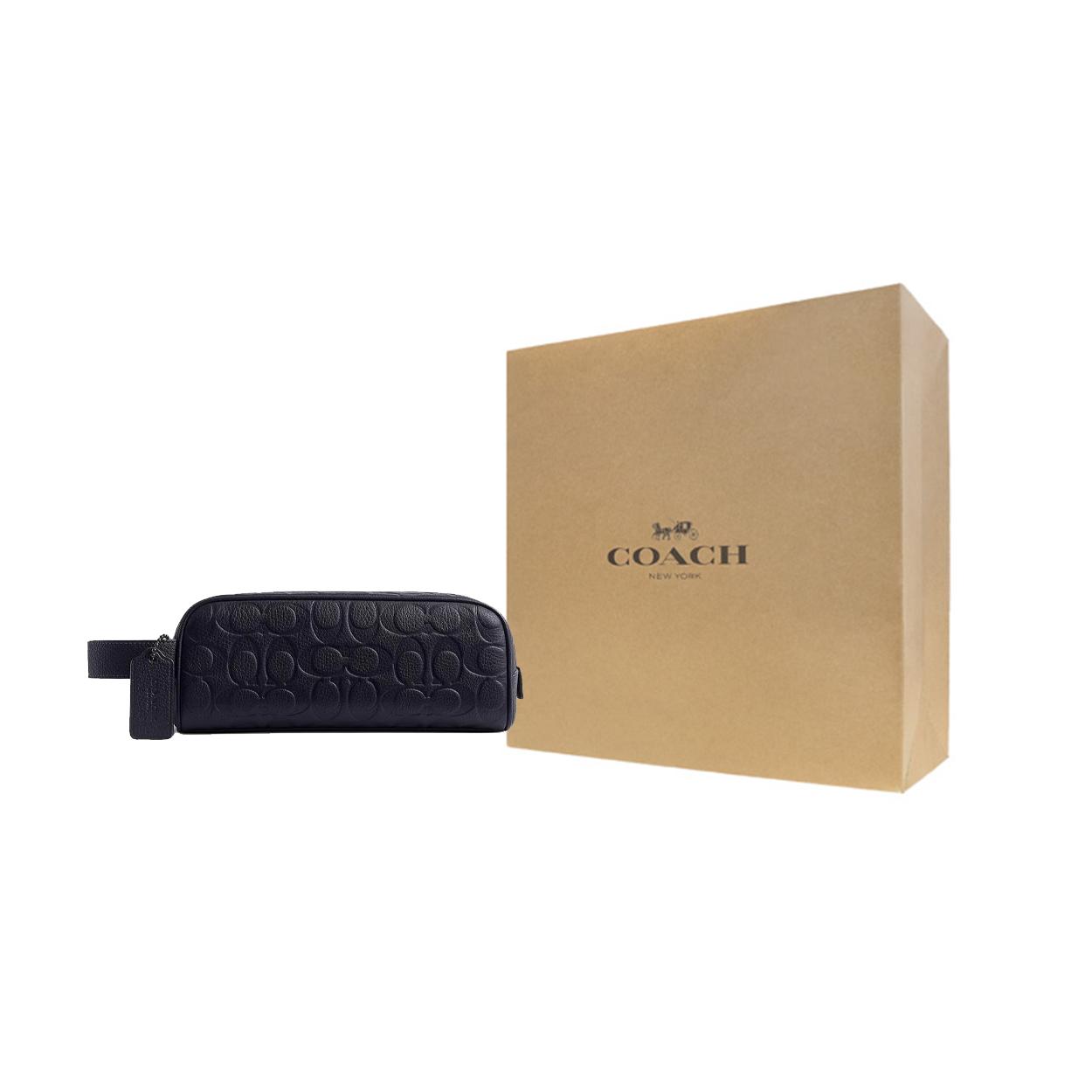 COACH Travel Kit Grain Leather Wallet Regular Womens Black One Size жёлтый