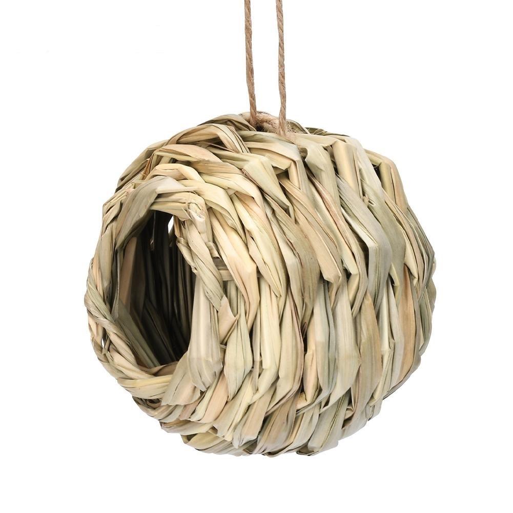Handwoven Straw Bird Nest Parrot Hatching Outdoor Garden Hanging Hatching Breeding House Nest Aviary Gardening Bird Accessory