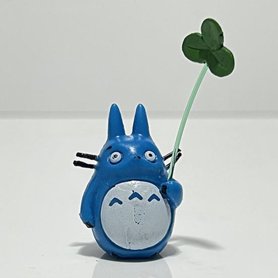 Aquarium Dekoration Lebendige Farbecht Aquarium Landschaftsbau PVC Anime Figur Miyazaki Katze mit Blatt