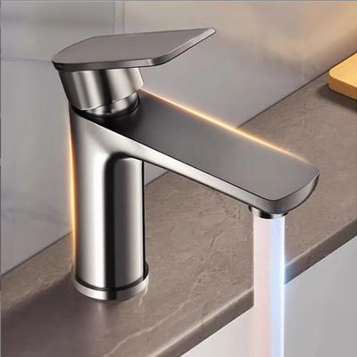 Gun Gray Stainless Steel Faucet Wash Basin Sink Hot and Cold Water Home Bathroom Kitchen Toilet Washbasin Cabinet Basin Faucet